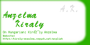 anzelma kiraly business card
